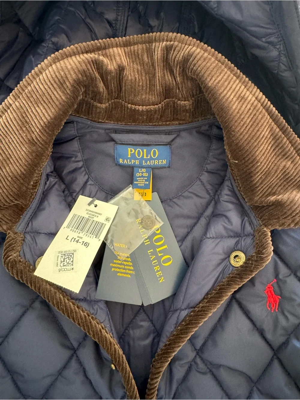 Polo by Ralph Lauren Boy’s Navy Quilted Hooded Jacket